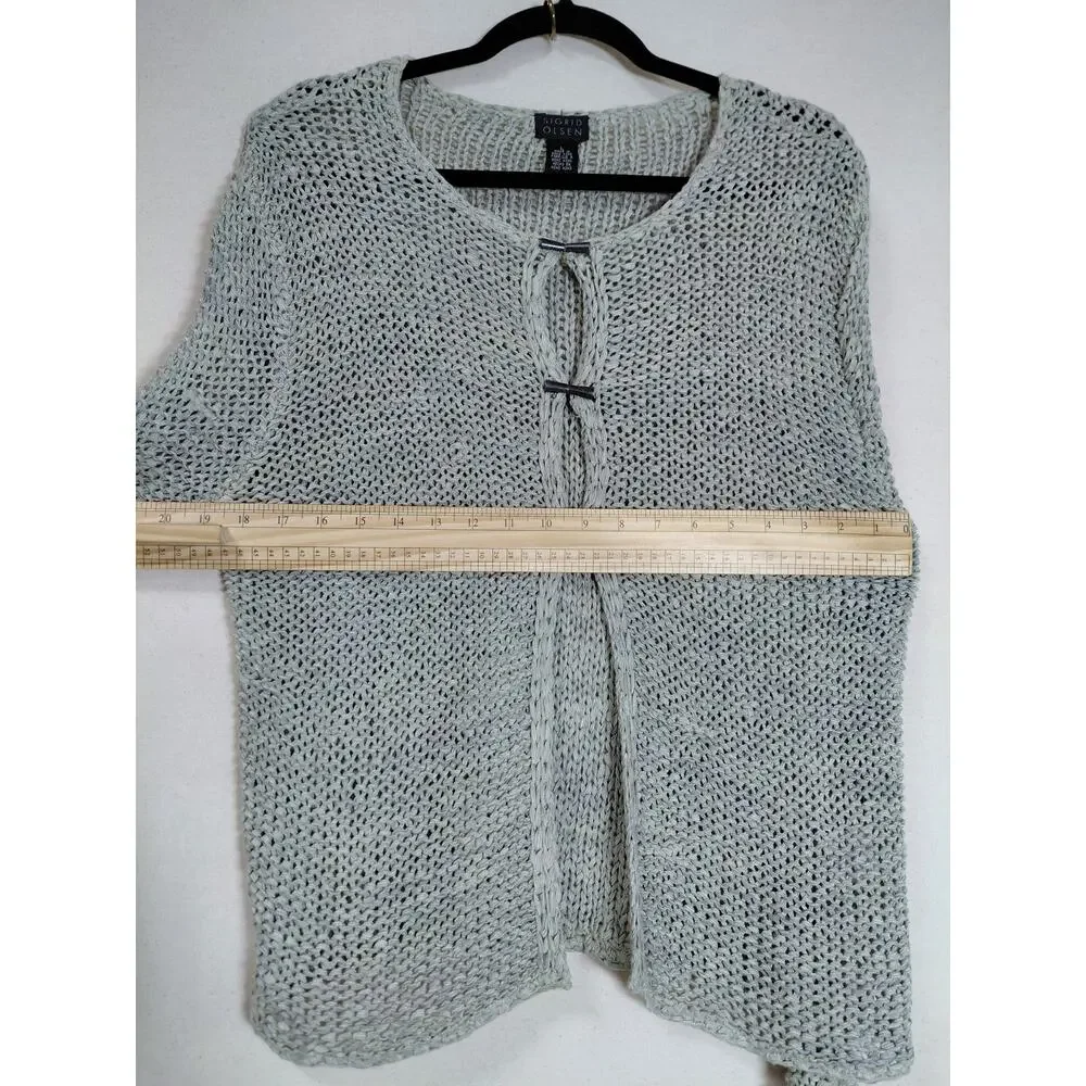 Sigrid Olsen Gray Cardigan Lightweight Sweater Women Size L